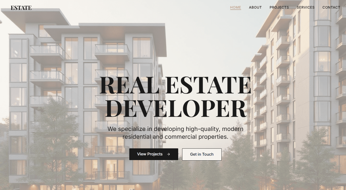 Real Estate Developer Website